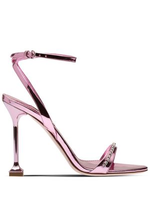 Miu Miu metallic-effect heeled sandals - Pink