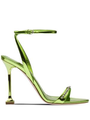 Miu Miu Metallic leather sandals - Green