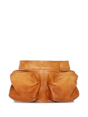 Miu Miu nappa leather mini skirt - Brown