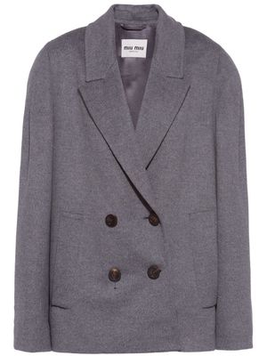 Miu Miu oversized double-breasted velour blazer - Grey