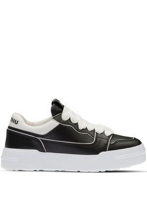 Miu Miu panelled flatform sneakers - Black