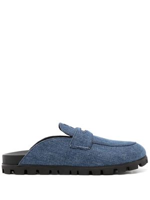 Miu Miu penny-detail denim mules - Blue