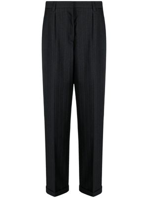 Miu Miu pinstripe herringbone wool trousers - Black