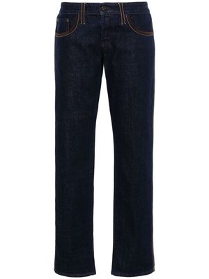 Miu Miu piped-trim straight-leg jeans - Blue