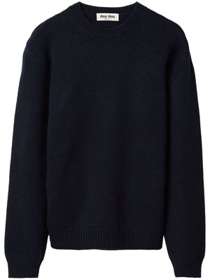 Miu Miu plain knit cashmere jumper - Blue