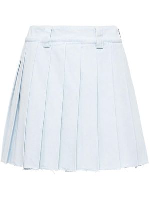 Miu Miu pleated denim mini skirt - Blue