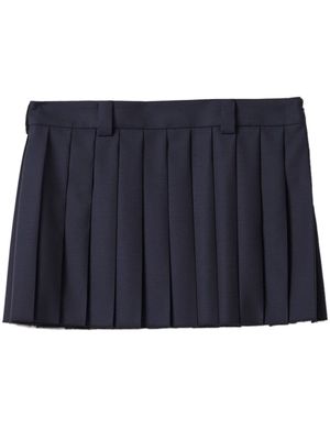 Miu Miu pleated wool miniskirt - Blue