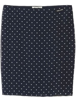 Miu Miu polka dot-print silk midi skirt - Black