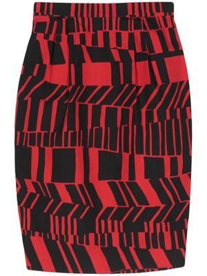 Miu Miu Pre-Owned 2000s geometric-pattern skirt - Red