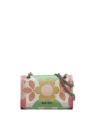 Miu Miu Pre-Owned 2010-2022 floral-print leather crossbody bag - Pink