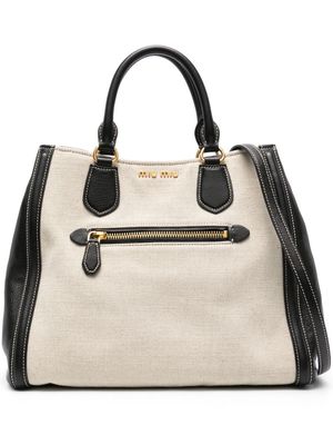 Miu Miu Pre-Owned 2010s cotton-canvas tote bag - Neutrals