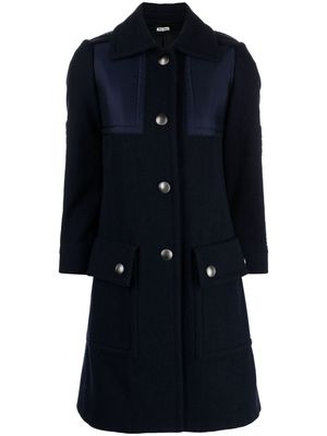 Miu Miu Pre-Owned 2014 panelled utility coat - Blue