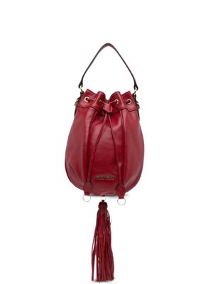 Miu Miu Pre-Owned 21st Century Miu Miu Tassel Accent Leather Bucket Bag - Red