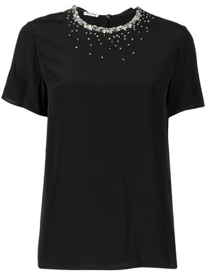 Miu Miu Pre-Owned embellished short-sleeve blouse - Black