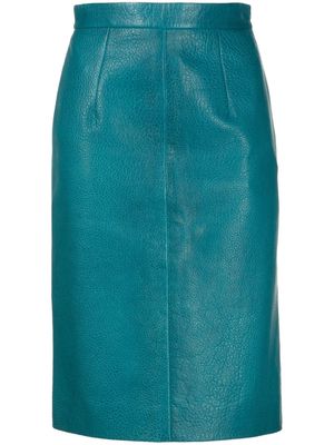Miu Miu Pre-Owned leather pencil skirt - Blue