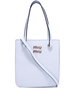 Miu Miu Pre-Owned Madras leather two-way bag - White