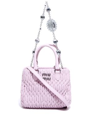 Miu Miu Pre-Owned Matelassé two-way leather bag - Pink