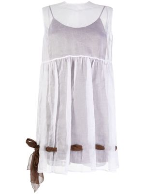 Miu Miu Pre-Owned tulle-layer slip minidress - White