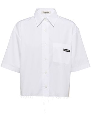 Miu Miu raw-hem poplin shirt - White