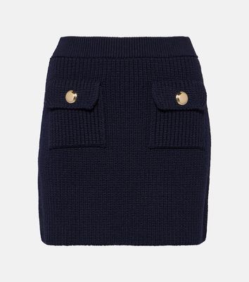 Miu Miu Ribbed-knit wool miniskirt