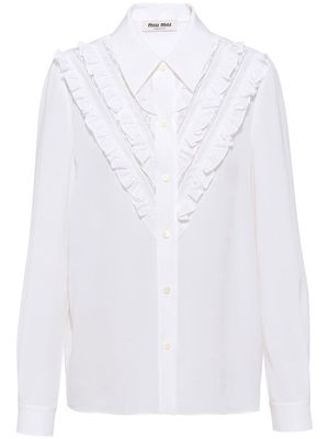 Miu Miu ruffle-detail shirt - White