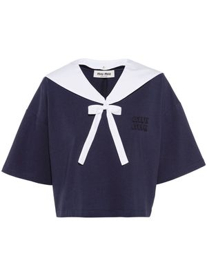 Miu Miu sailor-collar T-shirt - Blue