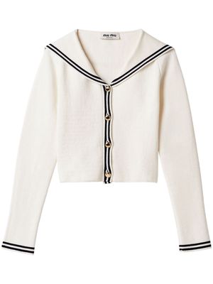 Miu Miu sailor knit cardigan - White
