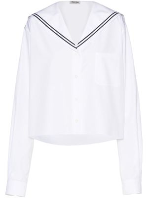 Miu Miu sailor poplin shirt - White