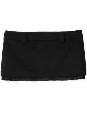 Miu Miu satin-trim velour miniskirt - Black