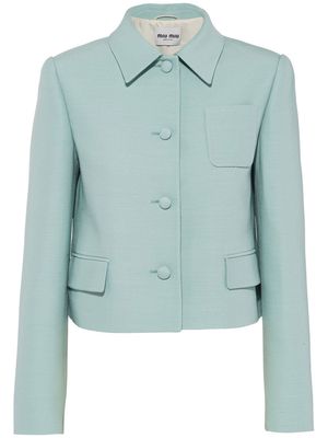 Miu Miu single-breasted twill jacket - Green
