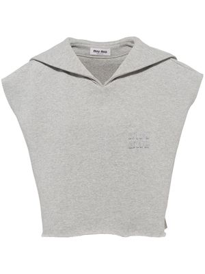 Miu Miu sleeveless cropped sweatshirt - Grey
