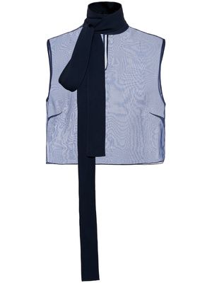 Miu Miu sleeveless scarf-detail tank top - Blue