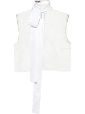 Miu Miu sleeveless scarf-detail tank top - White