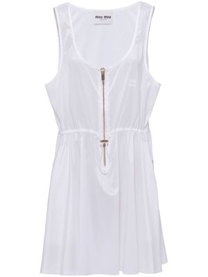 Miu Miu sleeveless technical silk dress - White