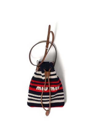 Miu Miu Stripe Crochet Mini-bag - Blue