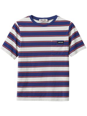Miu Miu striped cotton T-shirt - Blue
