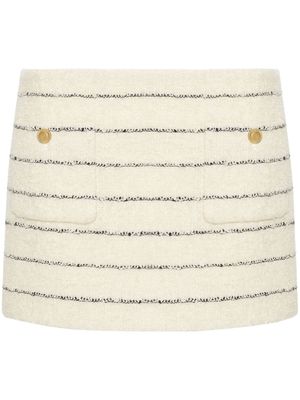 Miu Miu striped tweed miniskirt - Neutrals