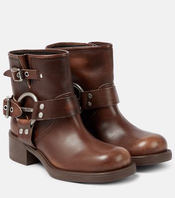 Miu Miu Studded leather ankle boots