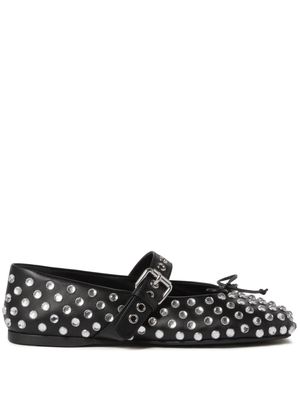 Miu Miu studded leather ballerina shoes - Black