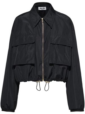 Miu Miu Technical-silk blouson jacket - Black