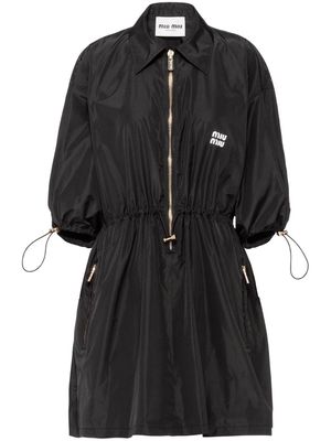 Miu Miu Technical Silk mini-dress - F0002 BLACK