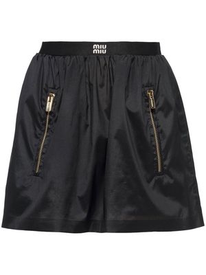 Miu Miu Technical silk mini skirt - Black