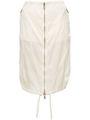 Miu Miu Technical silk skirt - Neutrals