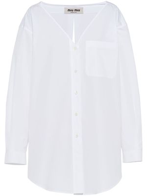 Miu Miu V-neck cotton shirt - White