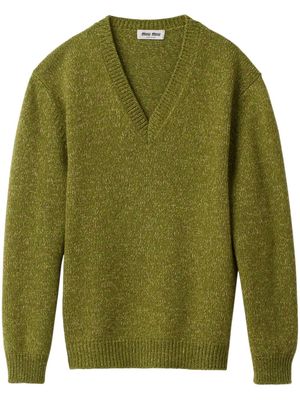 Miu Miu V-neck wool-cashmere jumper - Green