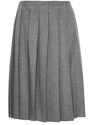 Miu Miu Velour pleated midi skirt - Grey