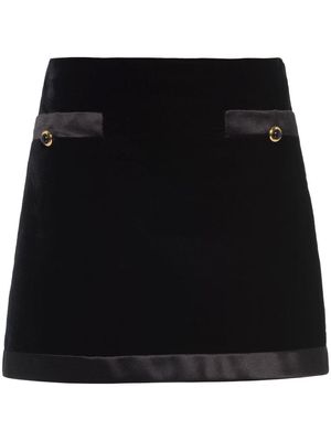 Miu Miu velvet-effect A-line miniskirt - Black