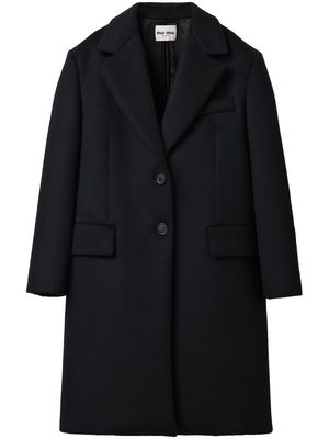 Miu Miu virgin wool-blend velour coat - Black