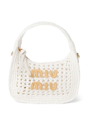 Miu Miu Wander crochet-knit shoulder bag - White