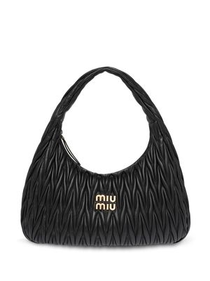 Miu Miu Wander matelassé nappa-leather hobo bag - Black